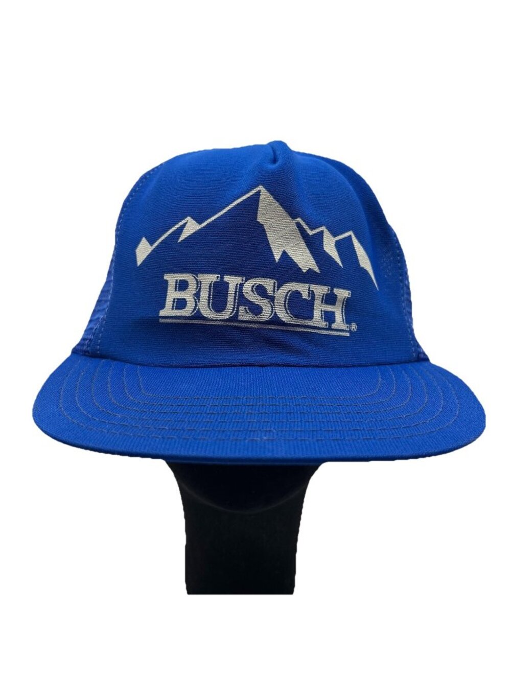 Busch Beer Vintage Trucker Snapback Hat Cap Dad Retro 80's Mountains Logo Mesh